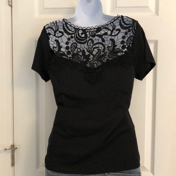 Venus Lace Top Tee with Sparkle - Picture 3 of 5